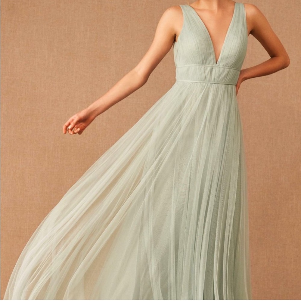 BHLDN Anthropologie Jenny Yoo Sarita gown Green tulle maxi dress plus size 26 - Picture 9 of 9